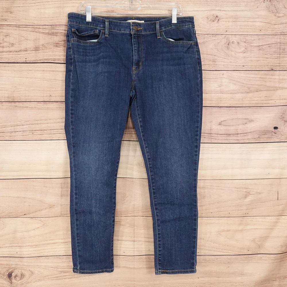 Levi's 711 Mid-Rise Skinny Jeans Womens 33 Blue Med Wash Stretch Denim 34x25